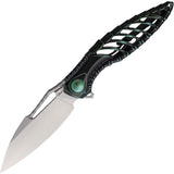 Rike Knife Thor 6 Framelock Green & Black Titanium Folding M390 Pocket Knife THOR6MBG