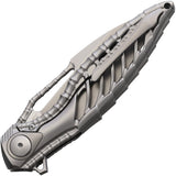 Rike Knife Thor 6 Framelock Gray Titanium Folding M390 Pocket Knife THOR6MP