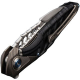 Rike Knife Thor 7 B Linerlock Black G10 & Gray Titanium Folding 154CM Knife THOR7TIG10B