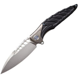 Rike Knife Thor 7 B Linerlock Black G10 & Gray Titanium Folding 154CM Knife THOR7TIG10B