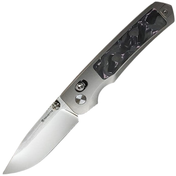REMETTE Aurora Crossbar Lock Gray Titanium & Pink Carbon Fiber Folding M390 Knife AURAP