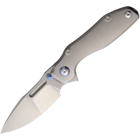 REMETTE RT-TwoFace Framelock Gray Titanium Folding Bohler M390 Knife DSTFA