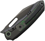 REMETTE RT-Orca Button Framelock Black Titanium & Kelp Bed Carbon Fiber Folding M390 Knife ORCAKDD