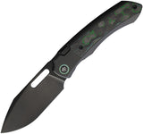 REMETTE RT-Orca Button Framelock Black Titanium & Kelp Bed Carbon Fiber Folding M390 Knife ORCAKDD