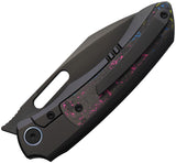 REMETTE RT-Orca Button Framelock Black Titanium & Ultimate Warrior Carbon Fiber Folding M390 Knife ORCAURD