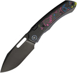 REMETTE RT-Orca Button Framelock Black Titanium & Ultimate Warrior Carbon Fiber Folding M390 Knife ORCAURD
