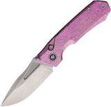REMETTE Rhino Button Lock Pink Crystallized Titanium Folding Bohler M390 Pocket Knife RNTB1