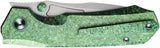 REMETTE Rhino Button Lock Green Crystallized Titanium Folding Bohler M390 Pocket Knife RNTB4