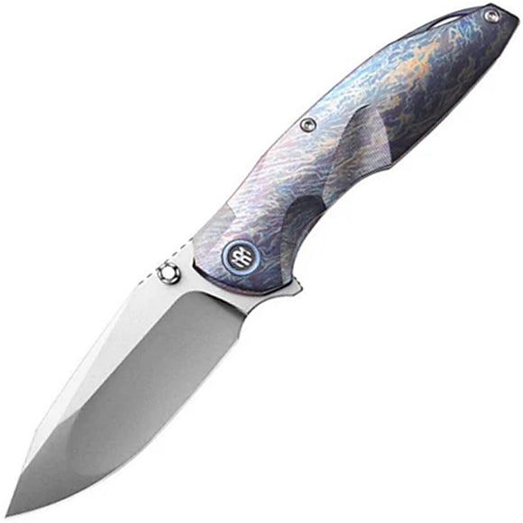 REMETTE Cool Whale Framelock Lightning Strike Titanium Folding Bohler M390 Knife RTCLT3