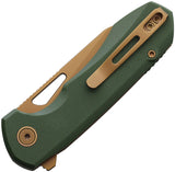 REMETTE Camel Button Linerlock Green G10 Folding Bronze 14C28N Pocket Knife RTCMLD