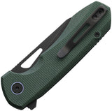REMETTE Camel Button Linerlock Green Micarta Folding 14C28N Pocket Knife RTCMLE