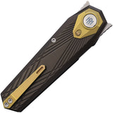 REMETTE RT-Infinite Power Button Lock Black & Gold Titanium Folding M390 Knife RTIPA