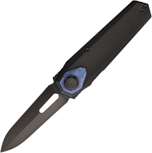 REMETTE RT-Infinite Power Button Lock Black & Blue Titanium Folding M390 Knife TRTIPD