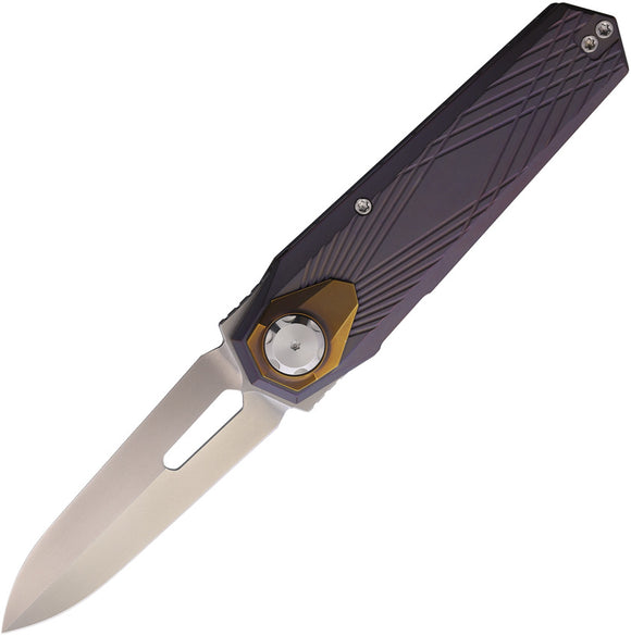 REMETTE RT-Infinite Power Button Lock Blue & Bronze Titanium Folding M390 Knife RTIPG