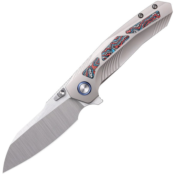 REMETTE Kestrel Framelock Gray Titanium & Nebula Carbon Fiber Folding S35VN Knife RTPOB