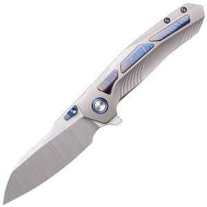 REMETTE Kestrel Framelock Gray Titanium & Timascus Folding S35VN Knife RTPOD