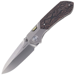 REMETTE RTPT Framelock & Button Lock Titanium & Copper Carbon Fiber Folding M390 Pocket Knife RTPTD