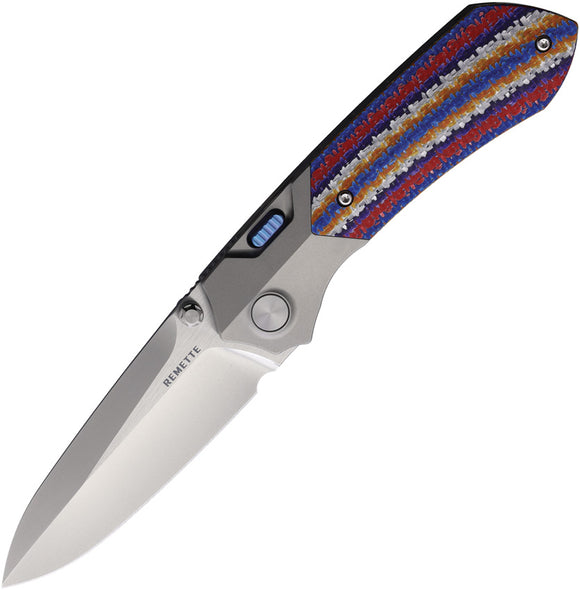 REMETTE RTPT RT-Meteor Button Framelock Titanium & Multi-Color Carbon Fiber Folding M390 Knife RTPTNC