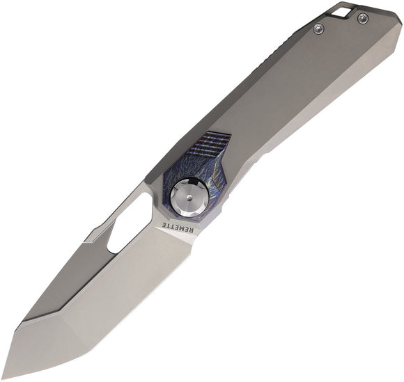 REMETTE RT-Peregrine Falcon Gray & Lightning Strike Titanium Folding M390 Knife RTT1GX