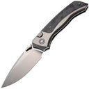 REMETTE Steed Button Framelock Gray Titanium & Carbon Fiber Folding M390 Knife RTWSTCBB