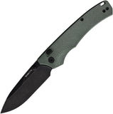 REMETTE WD107 Button Lock Military Green Micarta Folding 14C28N Pocket Knife WD107MGB