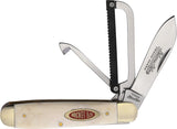 Robeson Gamecock Folder White Smooth Bone Folding Stainless Pocket Knife 632730W