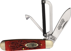 Robeson Gamecock Folder Strawberry Jigged Bone Folding Stainless Pocket Knife 632730
