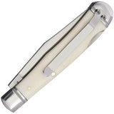 Roper Knives Lockback Trapper White Smooth Bone Folding Carbon Steel Knife 0005CWB