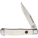 Roper Knives Lockback Trapper White Smooth Bone Folding Carbon Steel Knife 0005CWB