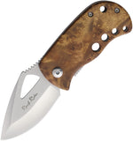 Rough Rider Linerlock Brown Wood Folding Stainless Drop Pt Pocket Knife 1554
