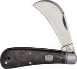 Rough Rider Midnight Ice Hawkbill Black Carbon Fiber Folding Stainless Pocket Knife 1998