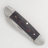 Rough Ryder Canoe Slip Joint Black & Red G10 Folding Stainless Pocket Knife 2297