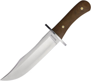 Rough Ryder Tater Skin Bowie Brown Burlap Micarta Stainless Fixed Blade Knife 2342