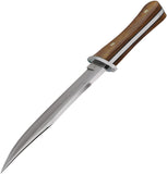 Rough Ryder Tater Skin Bowie Brown Burlap Micarta Stainless Fixed Blade Knife 2342