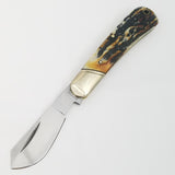 Rough Ryder Cotton Sampler Cinnamon Stag Bone Folding Pocket Knife 2426