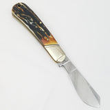 Rough Ryder Cotton Sampler Cinnamon Stag Bone Folding Pocket Knife 2426