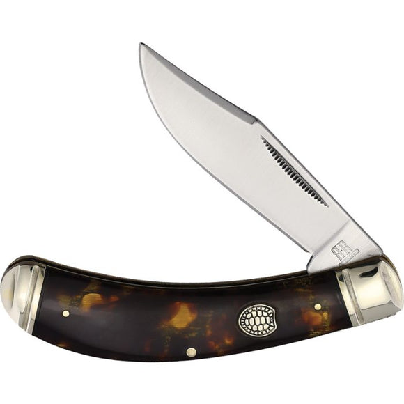 Rough Ryder Bow Trapper Faux Tortoise Shell Folding Stainless Pocket Knife 2442