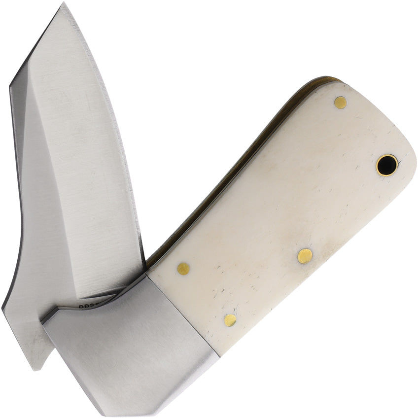 Rough Ryder Dire Wolf Winter White Smooth Bone Folding Stainless