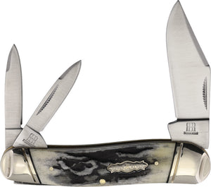 Rough Ryder Whittler Black & White Folding Stainless Steel Pocket Knife 2575