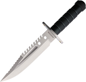 Rough Ryder Survival Black Polymer D2 Stainless Steel Fixed Blade Knife 2585