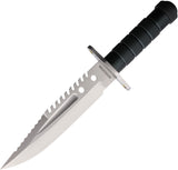 Rough Ryder Survival Black Polymer D2 Stainless Steel Fixed Blade Knife 2585