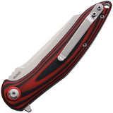 Rough Ryder Linerlock Red & Black G10 Folding Stainless Steel Pocket Knife 2600