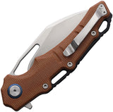 Rough Ryder Linerlock Brown Micarta Folding D2 Steel Pocket Knife 2611