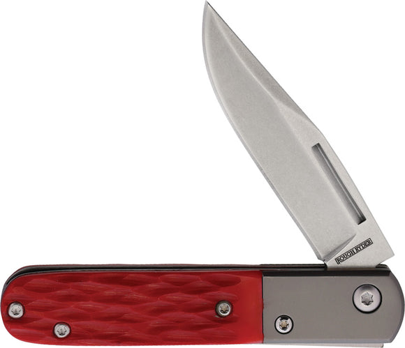 Rough Rider Barlow Red Jigged Bone Folding Stainless Clip Pt Pocket Knife 2612