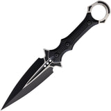 Rough Rider Dagger Black G10 Double Edge Fixed Blade Knife w/ Sheath 2615