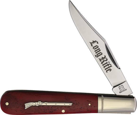 Rough Rider Long Rifle Granddad Barlow Red Smooth Bone Folding Stainless Pocket Knife 2618
