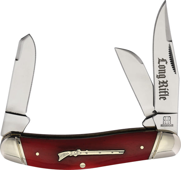Rough Rider Long Rifle Sowbelly Red Smooth Bone Folding Stainless Pocket Knife 2619