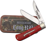 Rough Rider Long Rifle Jumbo Trapper Red Smooth Bone Folding Stainless Knife 2623