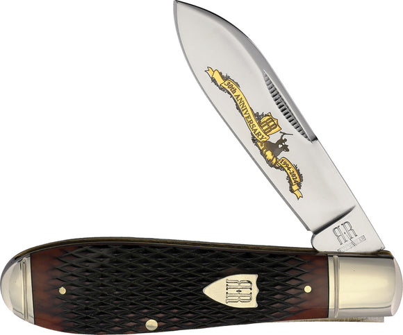 Rough Ryder 30th Anniversary Teardrop Jack Brown Bone Folding Stainless Pocket Knife 2628