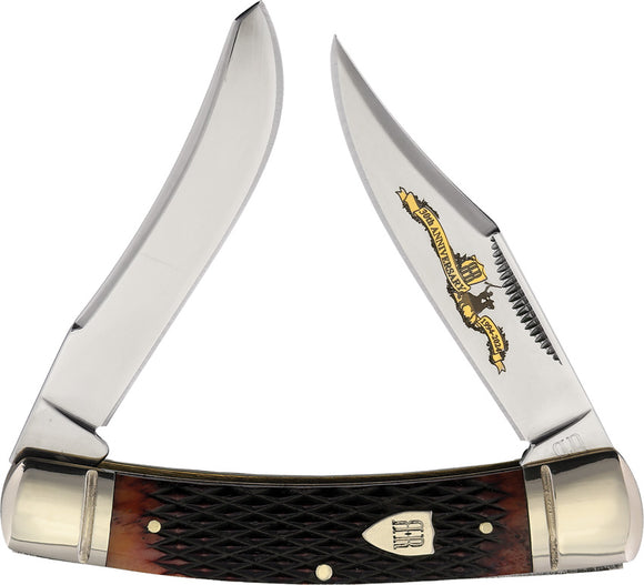 Rough Ryder 30th Anniversary Small Moose Brown Bone Folding Stainless Pocket Knife 2630